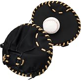 VioraWhite Pancake Baseball and Softball Training Glove - Flat &amp; Soft Premium PVC Fielding Gear for Right-Hand Throw, Great Choice for Teens