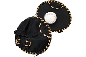 VioraWhite Pancake Baseball and Softball Training Glove - Flat & Soft Premium PVC Fielding Gear for Right-Hand Throw, Great Choice for Teens