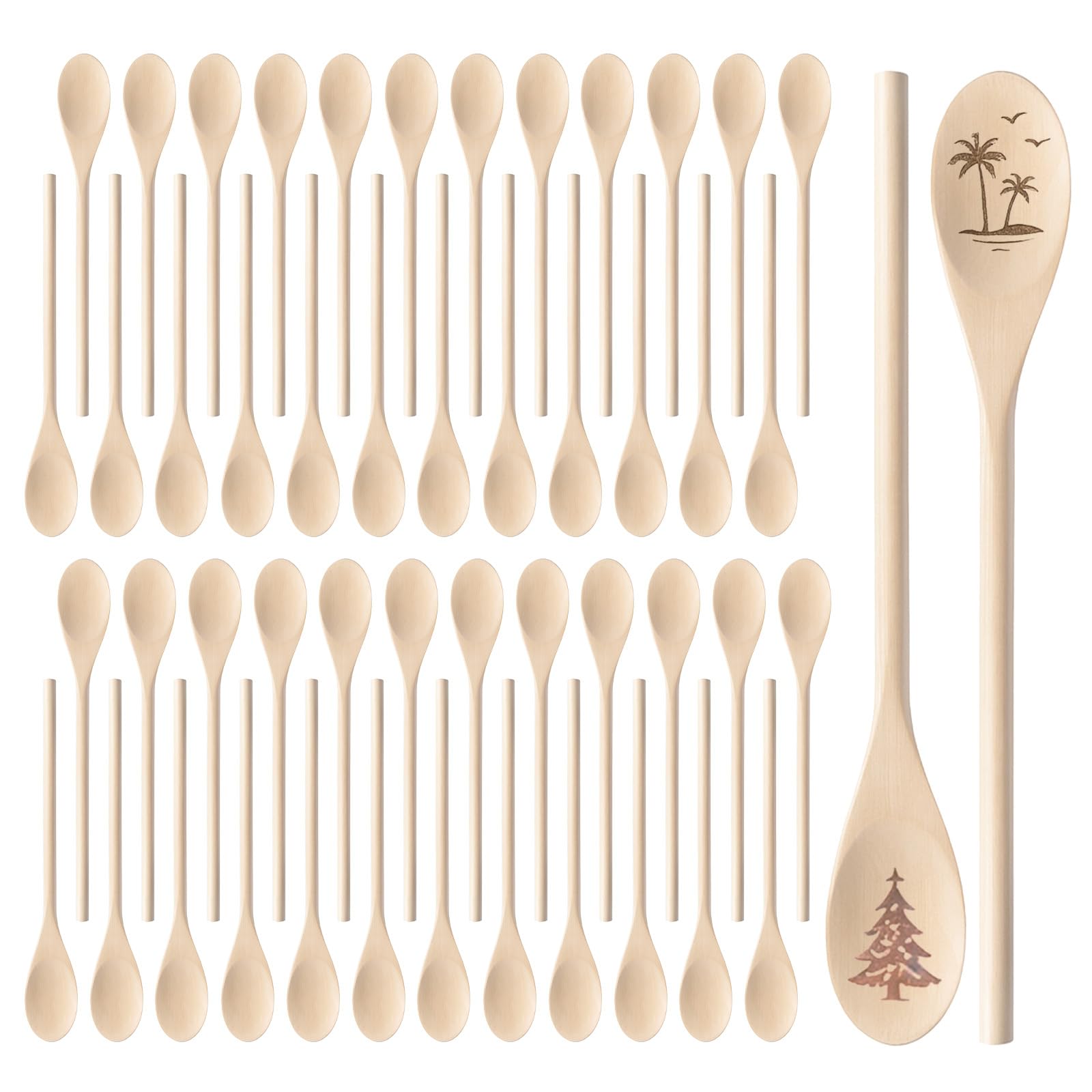 Photo 1 of 50 Pcs 12 Inch Long Handle Wooden Craft Spoons, Wooden Decorative Spoon for Crafts, Bulk Wood Spoons for DIY Crafts, Drawing, Carving, Decoration