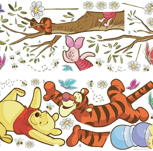 RoomMates RMK2463GM Winnie The Pooh Swinging for Honey Peel and Stick
