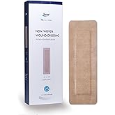 JJZEN KEAR 4"X14" 25 PCS Extra Large Sterile Nude Island Dressing Bandage for Wound - Self-Adhesive Boarded Gauze Pads - Latex Free - Medical Grade (Nude, 4"X14"-25PCS)