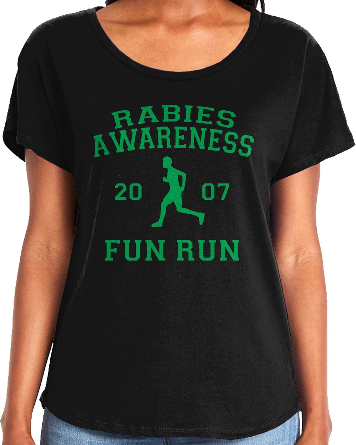 Amdesco Ladies The Office Rabies Awareness Fun Run 2007 Dolman T-Shirt