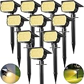 Tadyreal Solar Spot Lights Outdoor 10 Pack, [46 LED/3 Modes] Solar Landscape Spotlights Waterproof, 2-in-1 Auto On/Off Solar Powered Lights for Outside Yard Garden Wall Pathway(Warm White)
