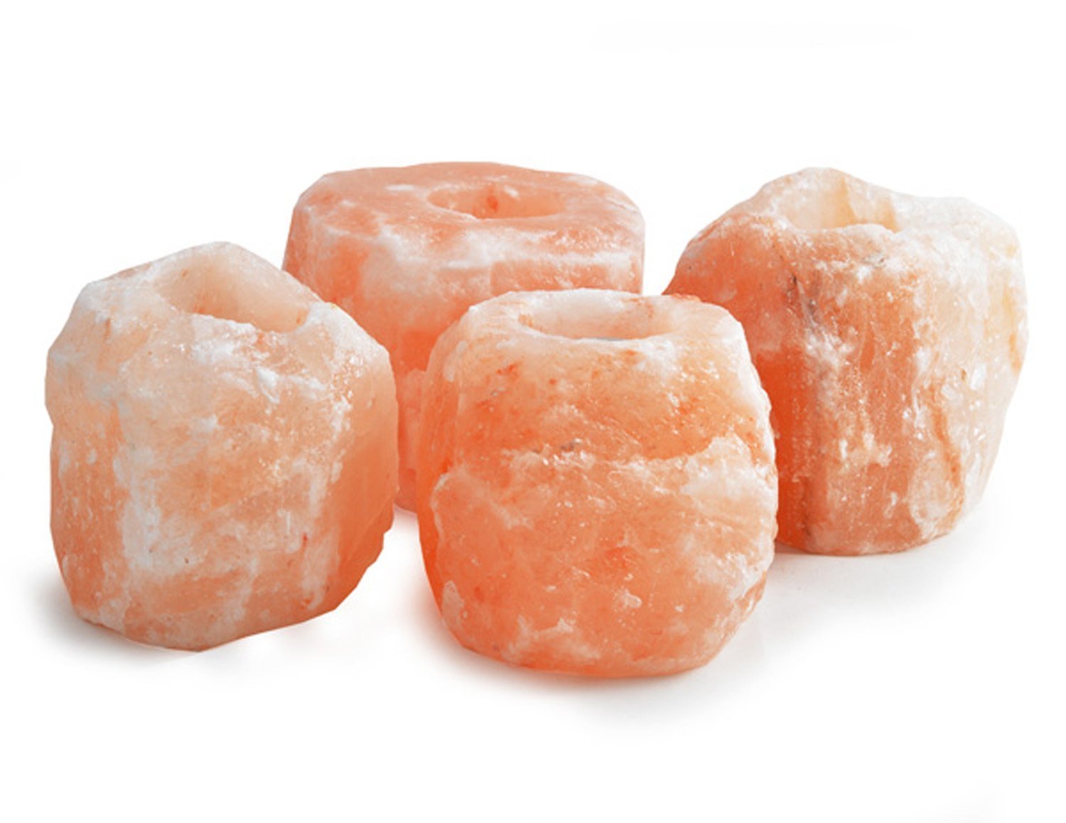 4 x Himalayan Salt Rock Crystal Candle Holder Healing IONIZING T-Light