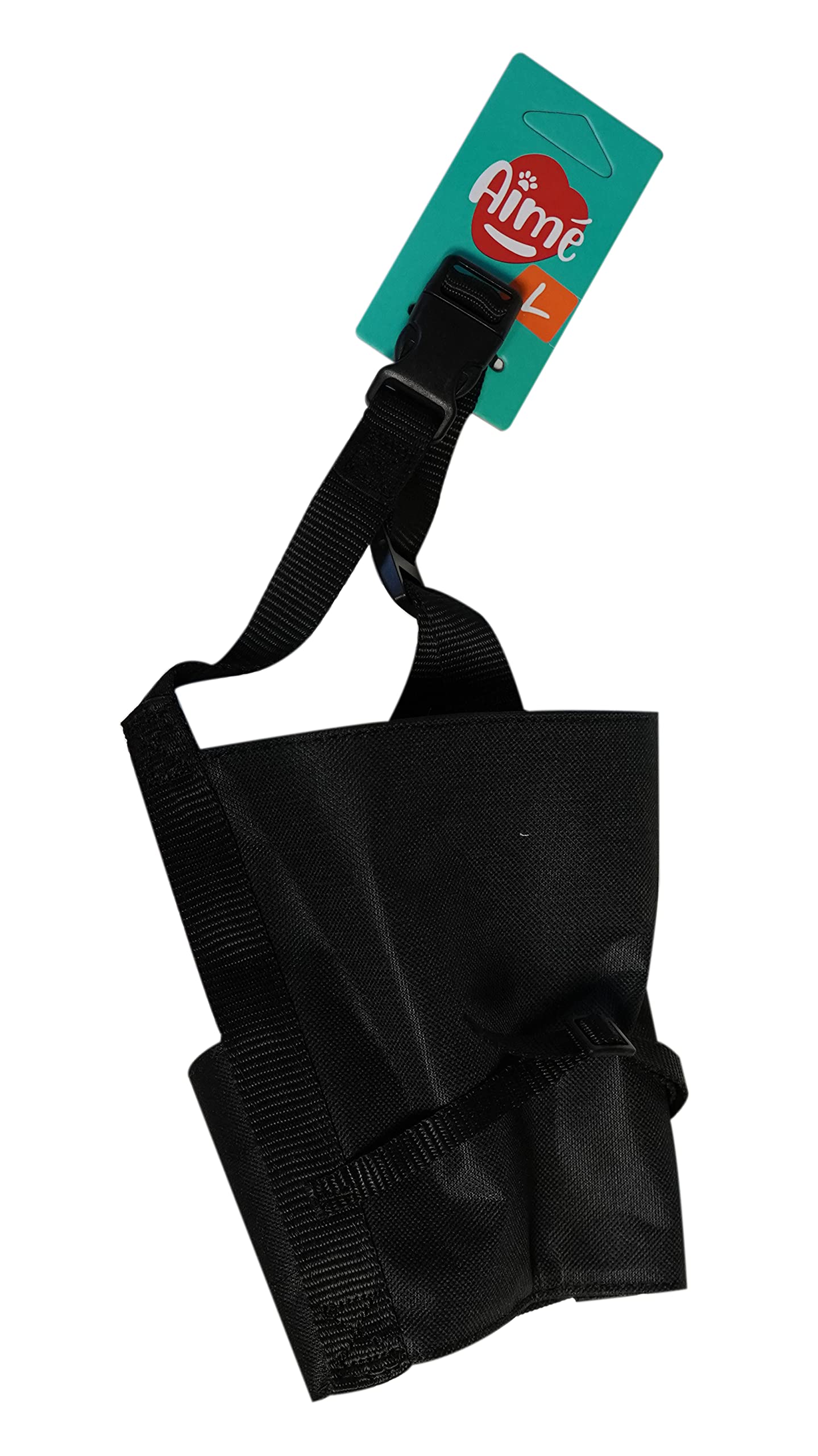 AIME YAGO Black Nylon Muzzle for Large Dogs, Snout Party with Breathable and Adjustable Net