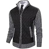 Msmsse Men's Full Zip Cardigan Sweater for Men Causal Thick Slim Fit Knitted Sweaters Jacket
