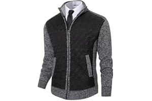 Msmsse Men's Knitted Cardigan Sweater Causal Thick Full Zip Sweaters for Men Coat
