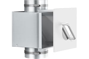 CRAIMIL Metal Dryer Lint Trap, Indoor Dryer Vent with Lint Catcher, Fit in 2x4 wall Frame/Surface of the Wall, Drawer Mesh Filter, Dryer Duct Lint Trap with 2 4" Clamps, A Good Partner for Booster Fan