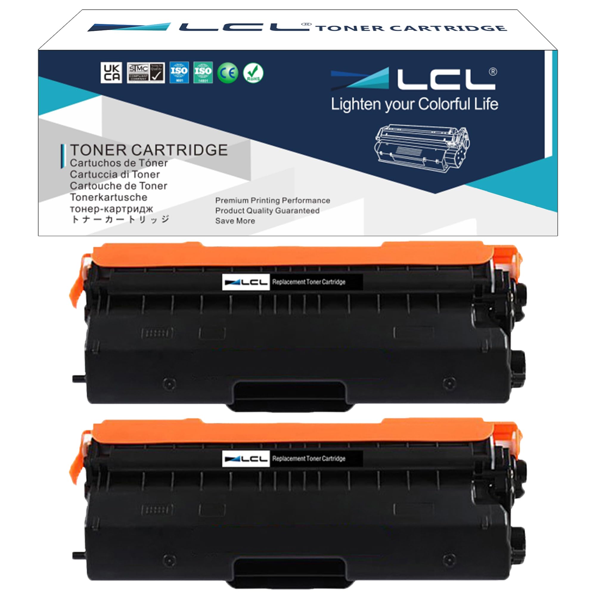LCL Compatible Toner Cartridge TN-421 TN-423 TN421 TN423 TN423BK TN-423BK 6500Pages (2PK Black) Replacement for Brother MFC-L8900CDW HL-9310 HL-L9310CDW MFC-L9570 MFC-L9570CDW HL-L8260CDW HL-L8360CDW
