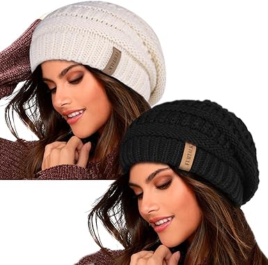 Furtalk Knit Beanie Hats For Women Men Fleece Lined Ski Skull Cap