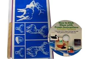 ARMOUR ETCH Wildlife Glass Etching Stencils, Elk, Deer & Eagle + How to Etch CD with Patterns