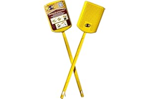 Swat-N-Scoop, Heavy Duty Fly Swatter and Spider Catcher and Release. Insect Fly Catchers for Inside Home. House Fly Swatter or Humane Bug Catcher with Built in Insect Scoop. (2pk, Yellow)