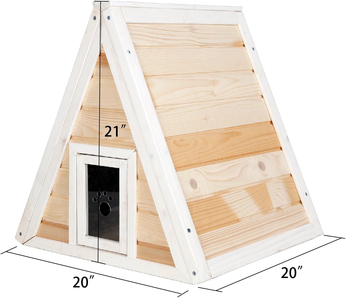 Petsfit Outdoor Triangle Cat House with Escape Door for 1-2 Cats : Pet Supplies