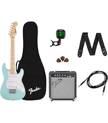 Amazon.com: Fender Squier 3/4 Size Kids Mini Strat Electric Guitar