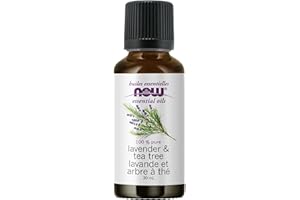 NOW Essential Oils, Lavender & Tea Tree Oil, Stimulating Aromatherapy Scent, Blend of Pure Lavender Oil and Pure Tea Tree Oil
