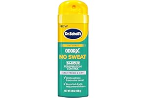 DR. SCHOLL'S Dr. Scholl’s Odor-X No Sweat Dry Foot Spray, 3.8 oz - 24-Hour Perspiration Control, Stay Fresh & Dry, Limits Wetness & Excessive Sweat, Keeps Feet Dry to Help Prevent Blisters, Great for Men & Women