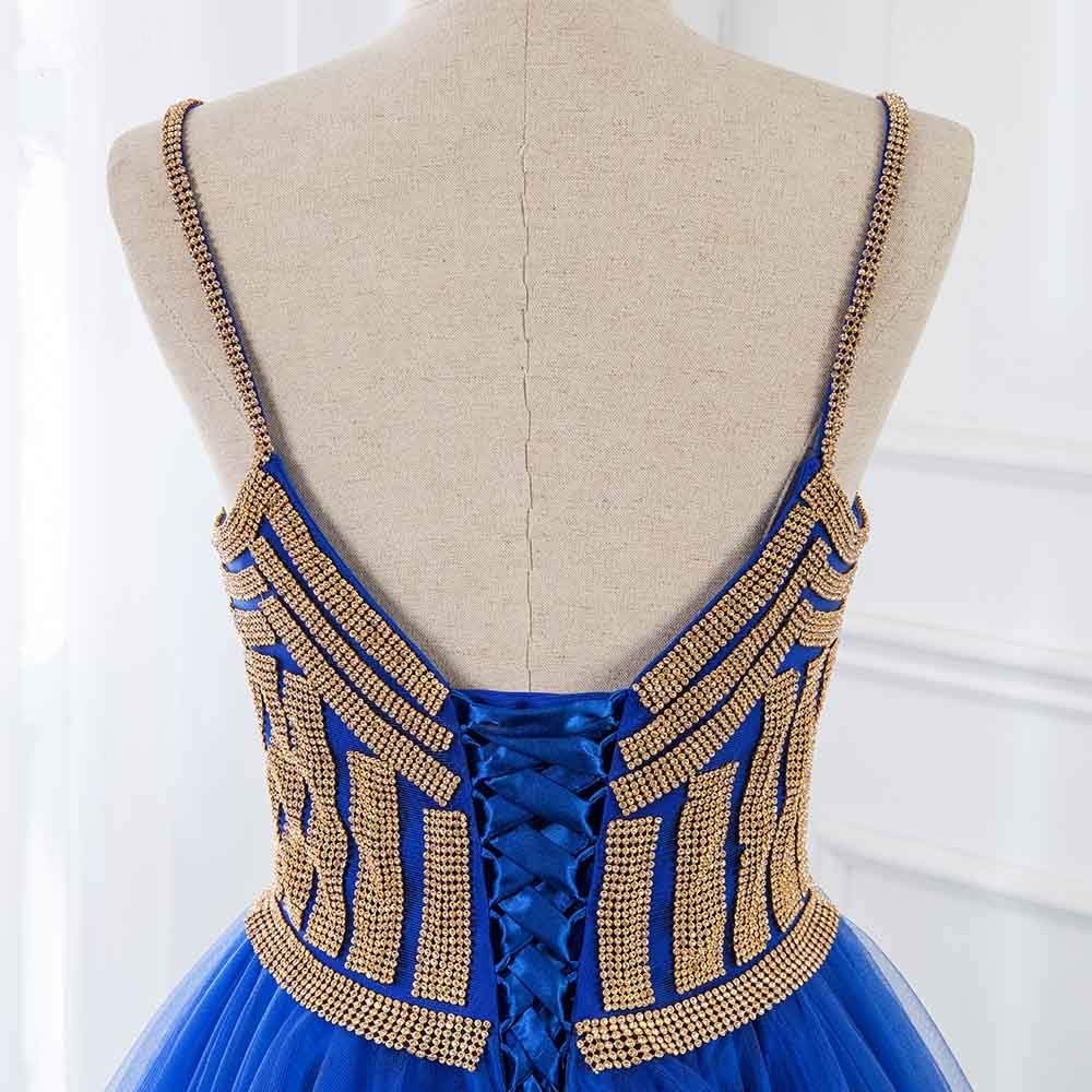 elegant spaghetti straps plain falbala evening dress