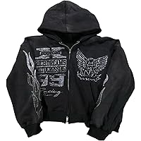 Amazon.com: HZCX FASHION Mens Rhinestone Sweatshirts Punk