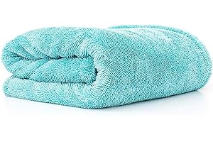 The Rag Company - The Liquid8r - Absorbent 70/30 Blend Microfiber Drying Towel for Cars, Trucks, SUVs, Safe for Detailing + Scratch Free, Twist Loop, 1100gsm, 25in x 36in, Aqua Blue