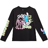 Disney Girls Shirts - Minnie Mouse Lilo and Stitch Angel Long Sleeve or Short Sleeve Graphic Tees for Girls (Sizes: 5-14)