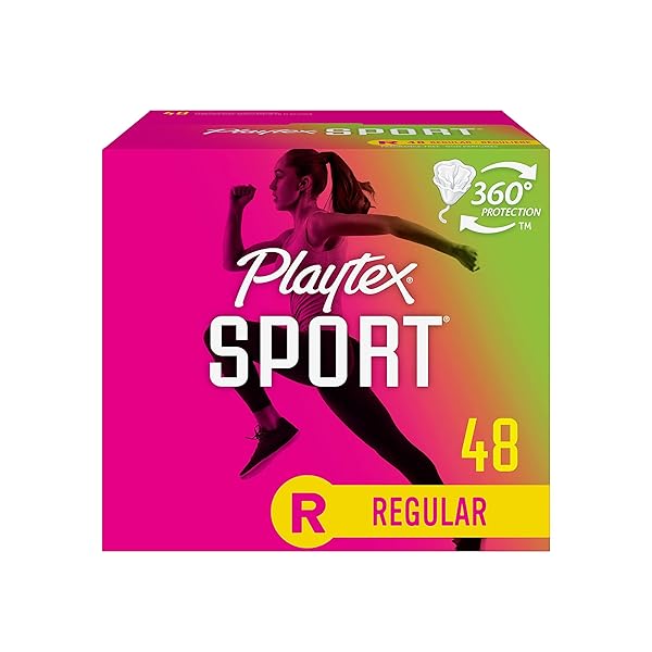 PLAYTEX SPORT TAMPONS REGULAR ABSORBENCY, FRAGRANCE-FREE – 48CT...
