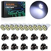 GLOFE T10 194 168 Dash Instrument White LED Light Bulbs Bright Panel Gauge Cluster Dashboard LED Light Bulbs 10Pcs/Set (White)