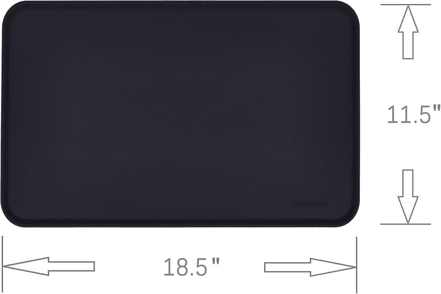 Amazon Basics Waterproof Anti-Slip Silicone Placemat Pet Food and Water Bowl Mat, Easy to Clean, Solid, 47 x 29 cm, Black, Pack of 1 - Image 5