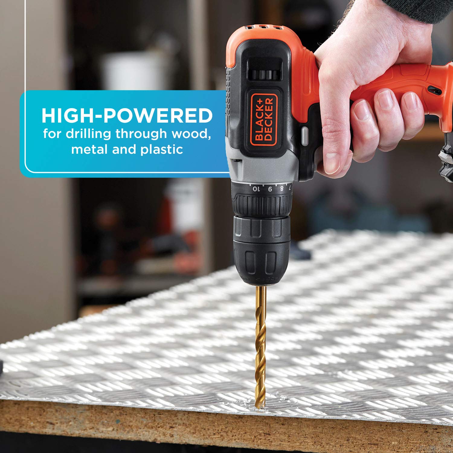BLACK+DECKER 20V MAX Cordless Drill Kit with ?Battery, Charger, Includes Double Sided Drill Bit (BCD702C1)
