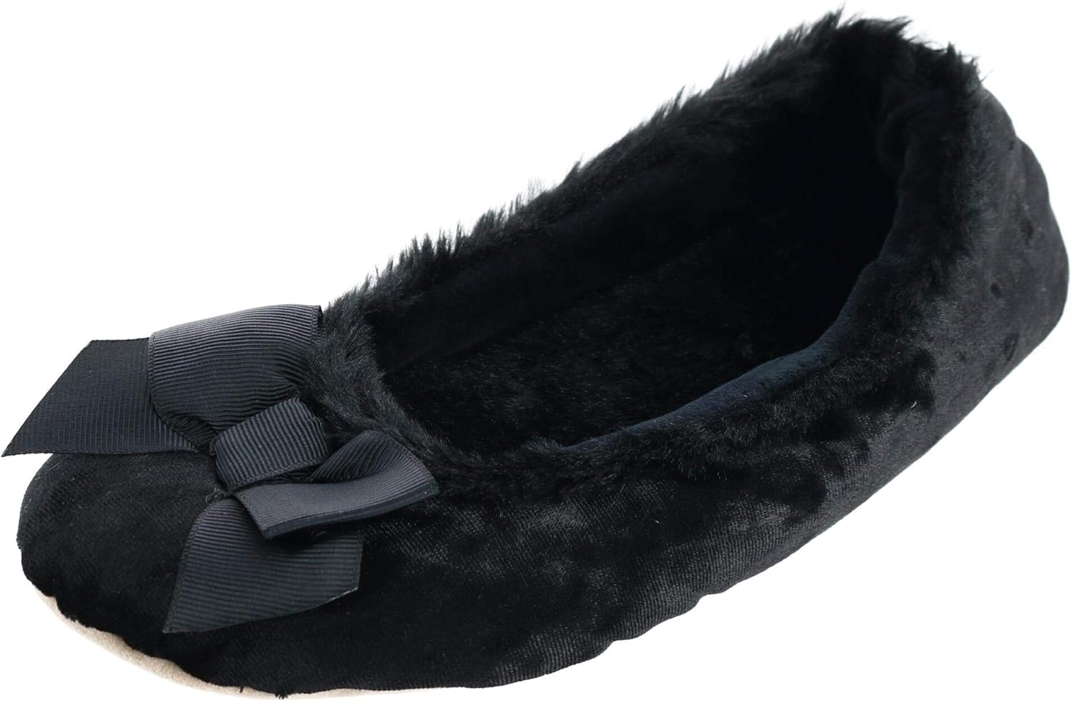 velour ballerina slippers