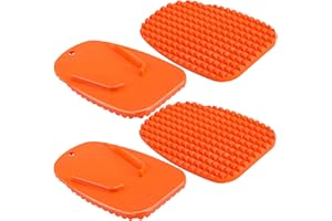 TALLEW 4 Pieces Orange Motorcycle Kickstand Motorcycle Foot Support Plate Motor Bike Support Stand Motor Anti Slip Plate Parking Accessory for Snow Slippery Road Hot Road Grass Sand