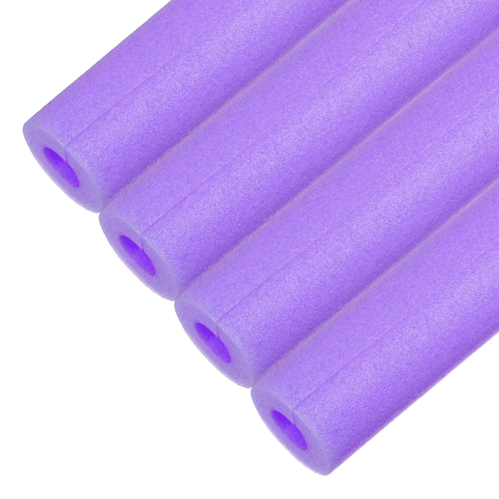 M METERXITY 4-Pack Pipe Insulation Tube, 17 x 2.4(L x OD) Foam Pipe Covers, Pre-Slit Clamp for Padding/Bumper Corner Edge Protection/Handle Water Pipes [Purple]