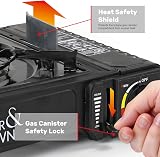 Taylor & Brown Black Portable Camping Stove EN417 with Case 4 Butane Gas view 4