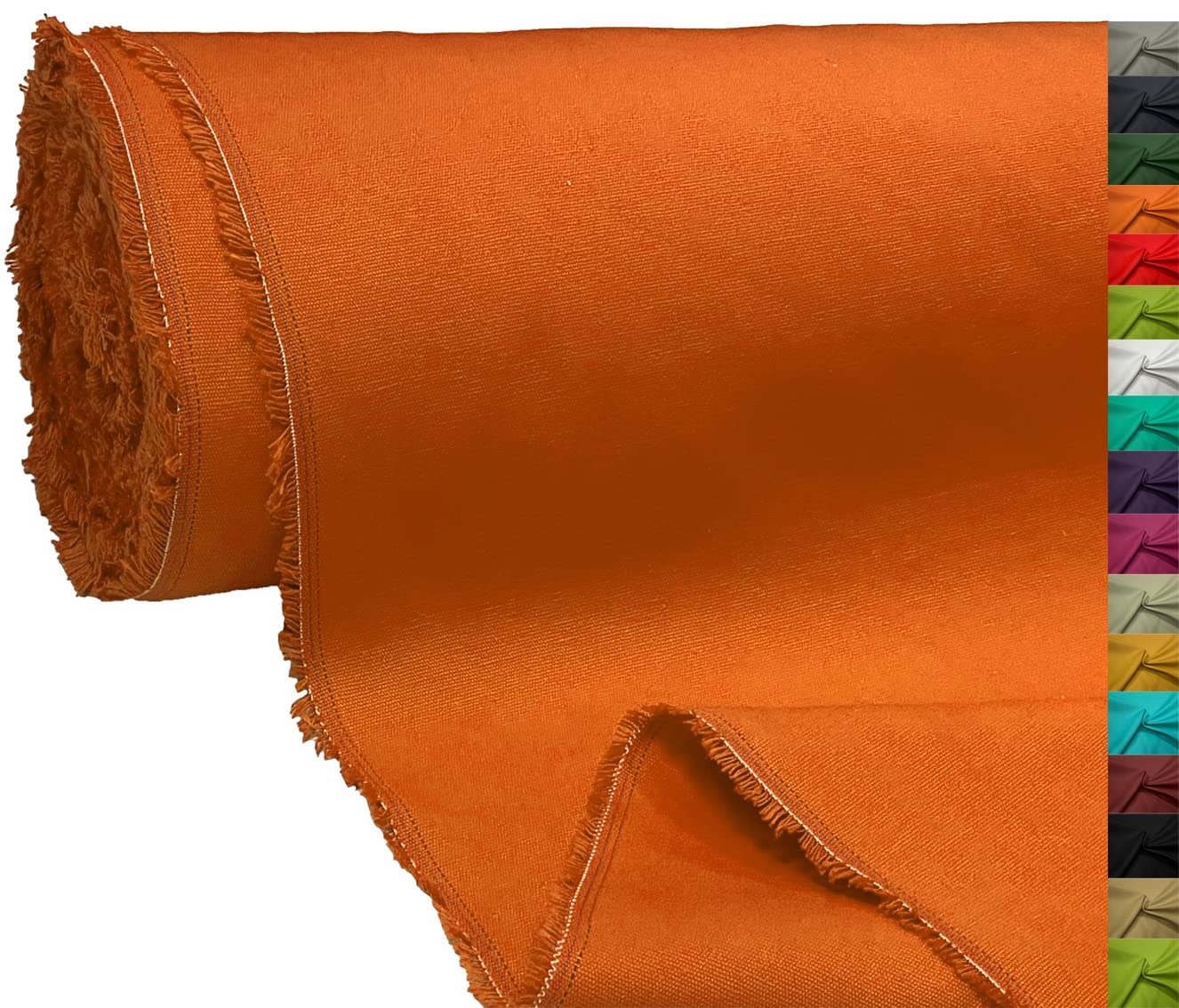 A-Express 100% Cotton Canvas Fabric Material Dressmaking Cloth Curtain Bags 145cm 57" Wide 250GSM Sold Per Meter - 1 Meter 100cm x 145cm Orange