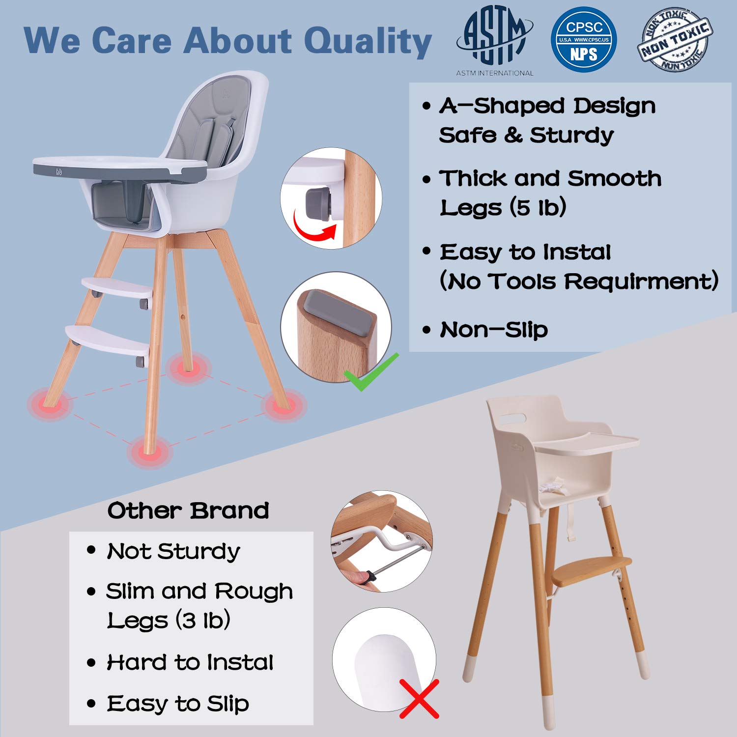 hm tech baby high chair