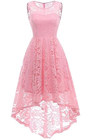 MisShow Ballkleid Spitzenkleid Unregelmäßig Ärmellos Abschlussball Cocktailkleid Partykleid