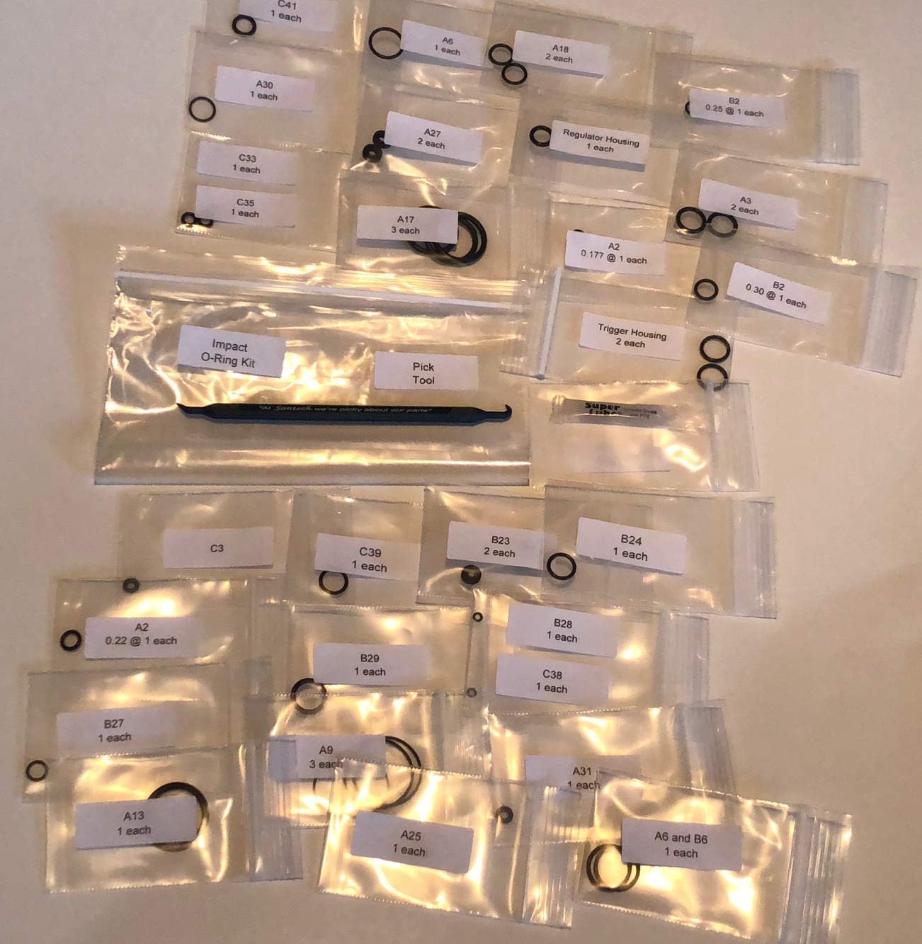 OutdoorGearPlace FX Impact (.177/.22/.25/.30) Complete 46 Piece O-Ring Rebuild Kit, Includes O-Ring Tool and O-Ring Lube and OGP Microfiber Towel