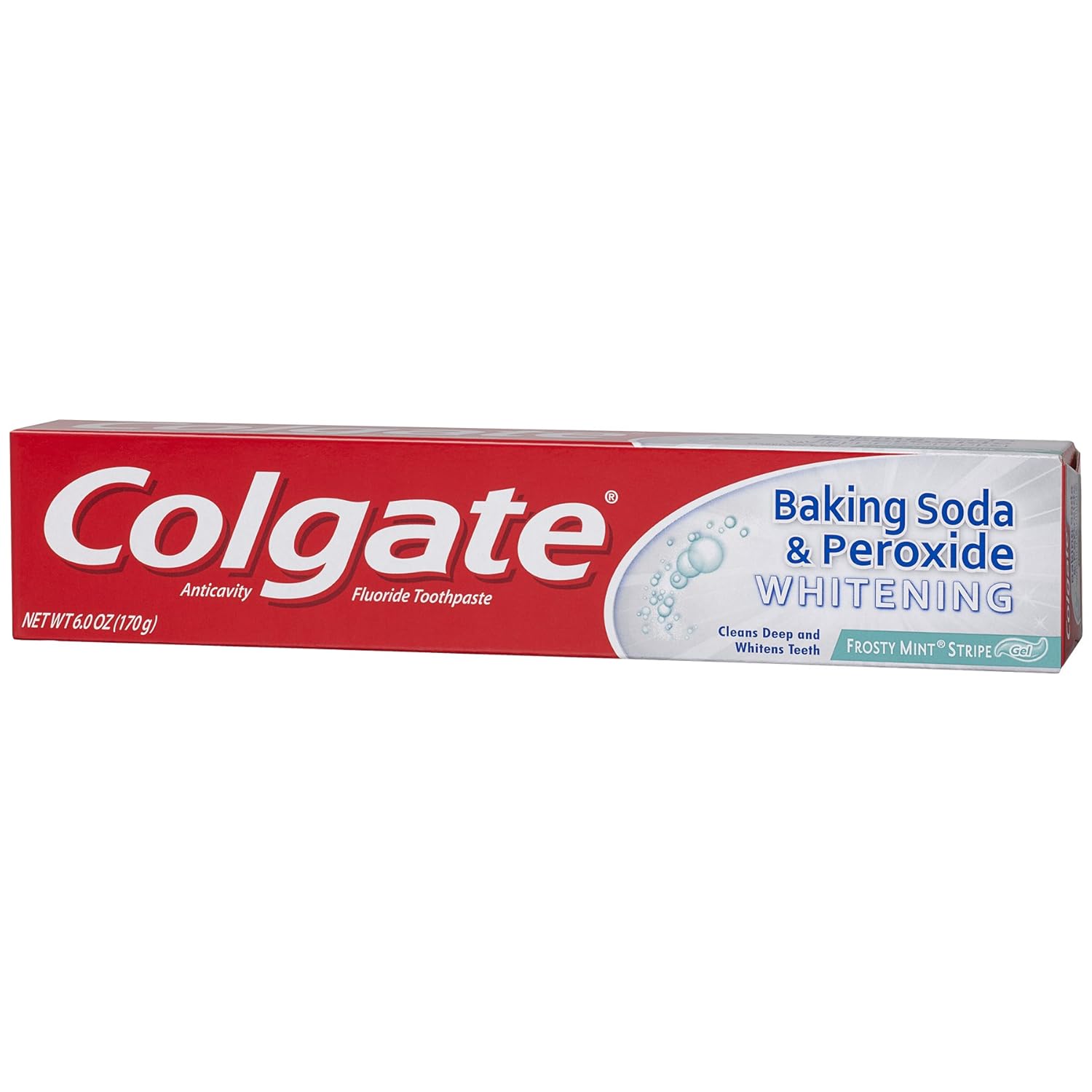 Colgate Peroxide and Baking Soda Toothpaste with Fluoride for Teeth Whitening and Stain Removal, Frosty Mint - 6 ounce (6 Pack) : Beauty