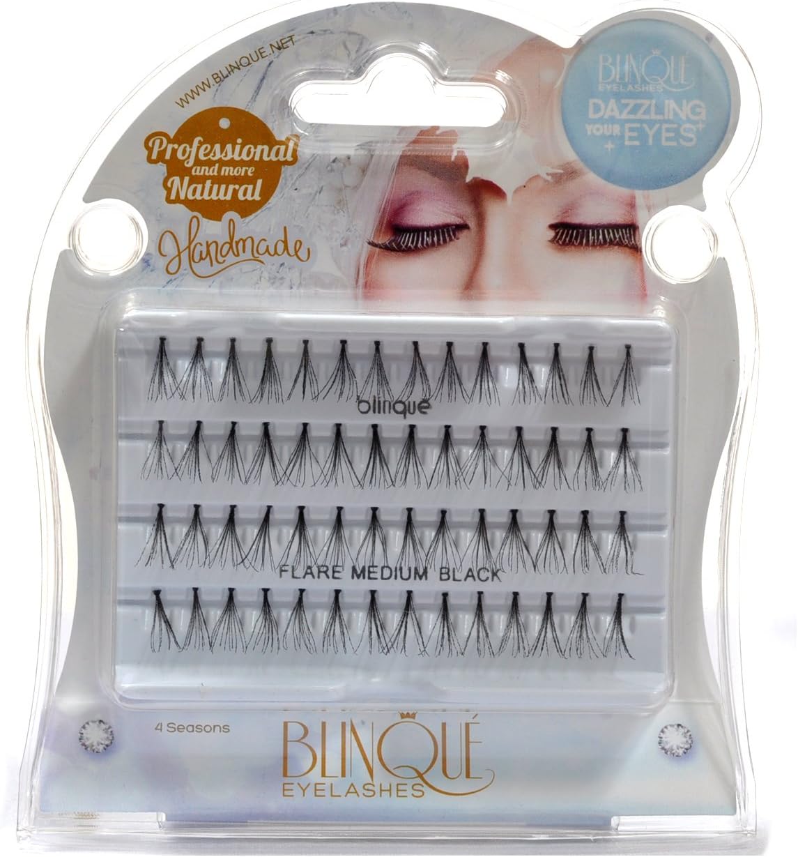 Blinque 100% Human Hair False Eyelashes 6 Pairs,Color# FMB