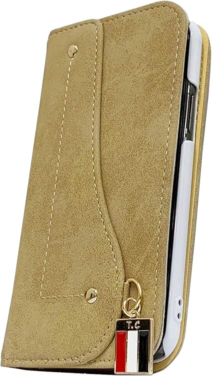 Amazon High グラティーナ Gratina Kyv48 Android One S6 アンドロイドワンs6 ケース 手帳型 カバー色ベージュ ベルトなし レザー 国旗 チャーム付き トリコロール キラキラ スエード おしゃれ かわいい スマホ カバー T C ケース カバー 通販