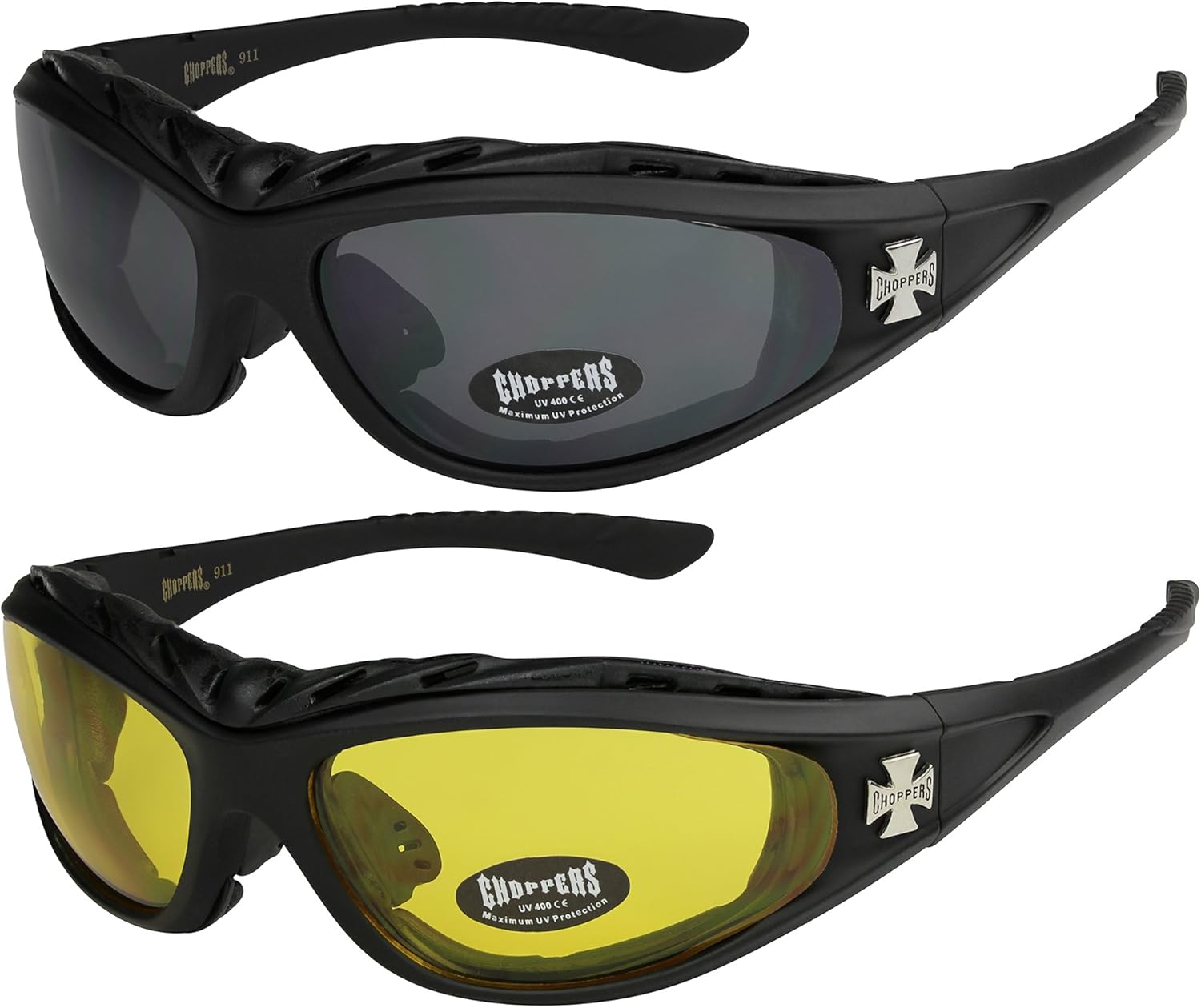 Choppers 2Pack foam padded goggles glasses sunglasses BigaMart