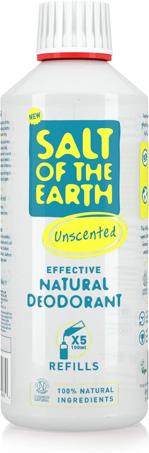 Salt of the Earth, Natural Deodorant Spray Refill, Unscented, 100% Natural Origin Ingredients, Vegan