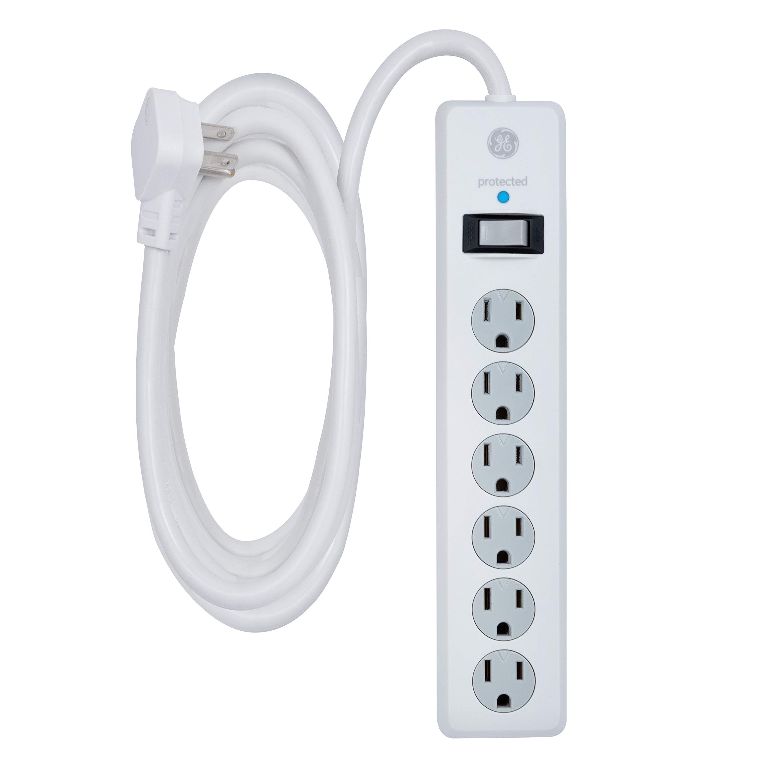 Surge Protector GE Power Strip 6 Outlets 10 ft Extra Long Extension