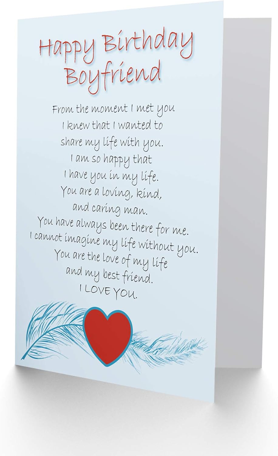 Wee Blue Coo BIRTHDAY BOYFRIEND LOVE POEM NEW ART GREETINGS GIFT CARD, White, 6.8 x 4.9 inch - Image 3