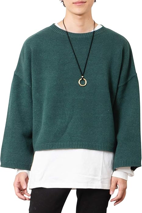 Amazon マイノリティ Minority ニット メンズ セーター ショート ビッグシルエット クルーネック セーター 通販