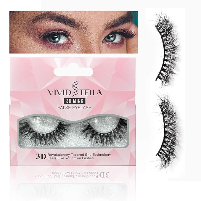 Amazon Com Vivid Stella 3d Faux Mink Lashes Sets Natural Fake Eyelashes Long Eye Lashes Dramatic Strip False Eyelash Reusable Makeup Gift For Women Girls Beauty
