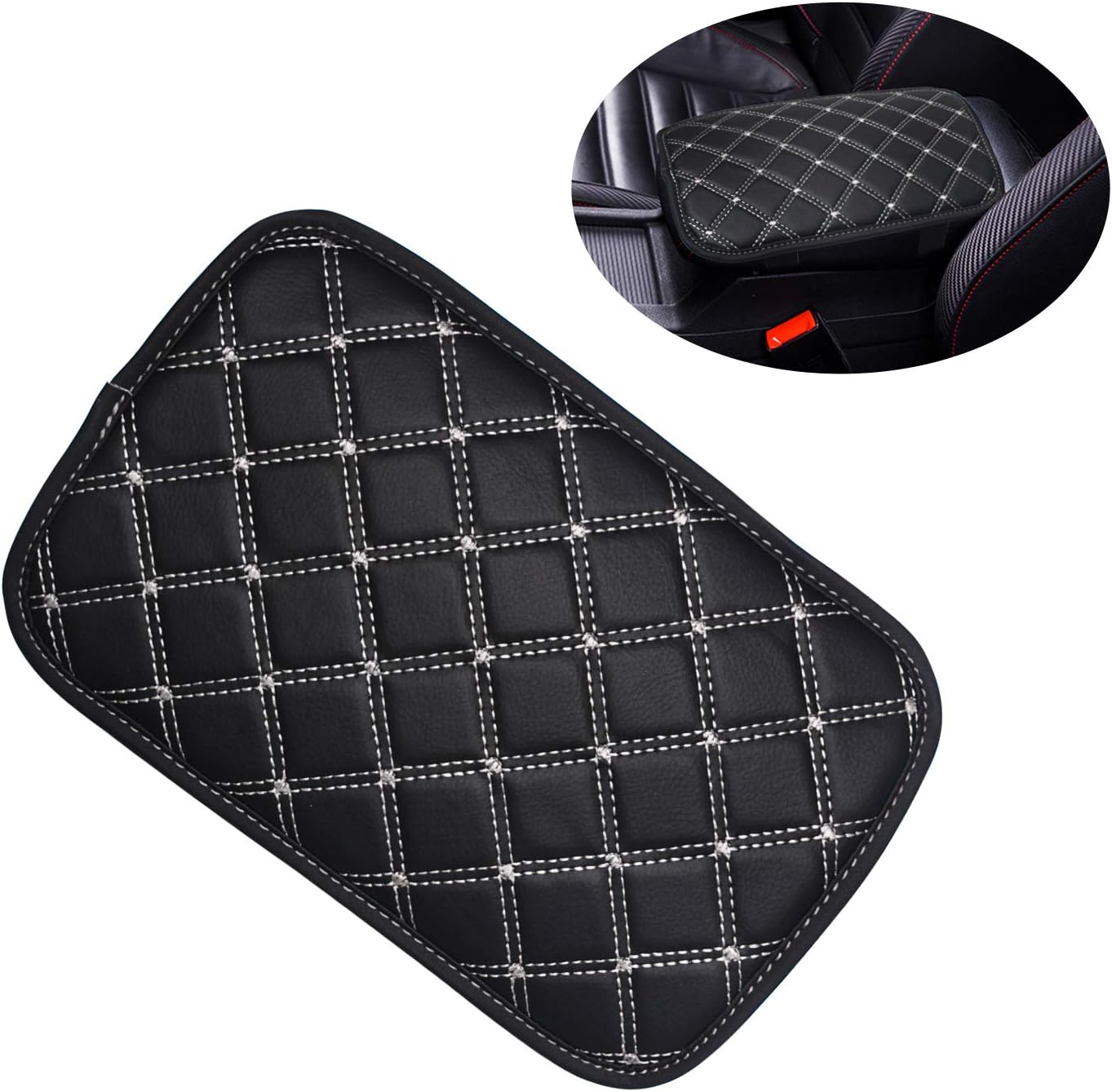 Monrand Center Console Armrest Pad, Universal Car Armrest Cover Fit for Most Vehicle, SUV, Truck Car Accessories (Pattern 4)