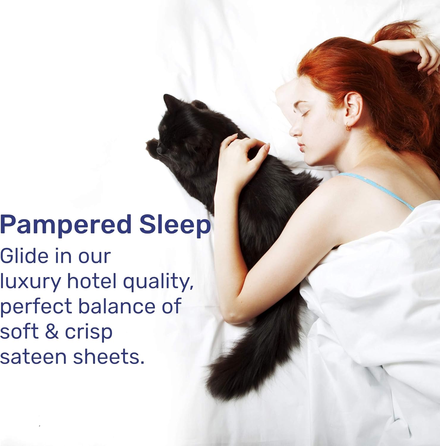 600-Thread-Count Best 100% Cotton Sheets & Pillowcases Set - 4 Pc Pure White Extra Long-staple Combed Cotton Bedding Queen Sheet For Bed, Fits Mattress 16'' Deep Pocket, Soft & Silky Sateen Weave: Home & Kitchen