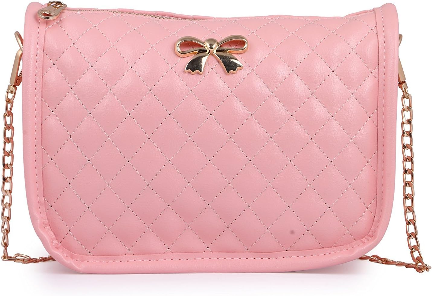 Elprine Bow Decoration Design Pink Sling Bag For Women/Girls