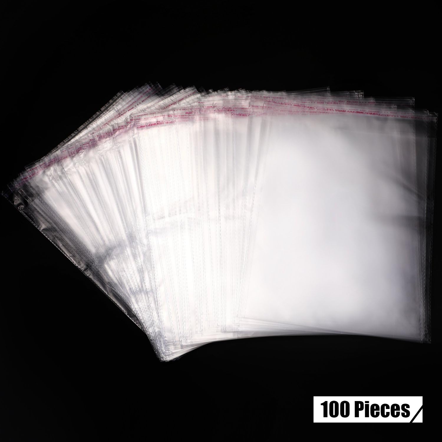 Clear Apparel Bags Self Seal Plastic Bags Adhesive Bags for T-shirt and Clothes (100 Pieces) : Office Products