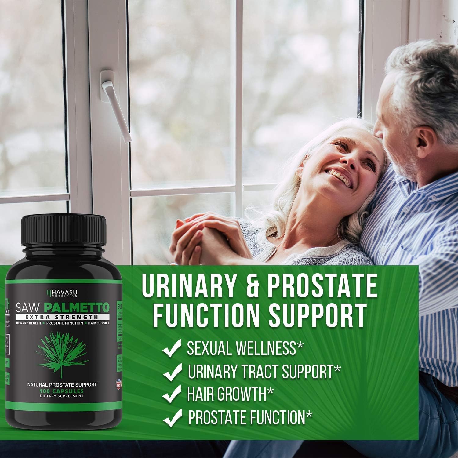 Havasu Nutrition Saw Palmetto Supplement | Prostate Health, Hair Loss, DHT Blocker | Supports Those with Frequent Urination | Gluten Free, Non-GMO, 100 Saw Palmetto Capsules: Health & Personal Care